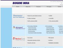Tablet Screenshot of biogene-india.com